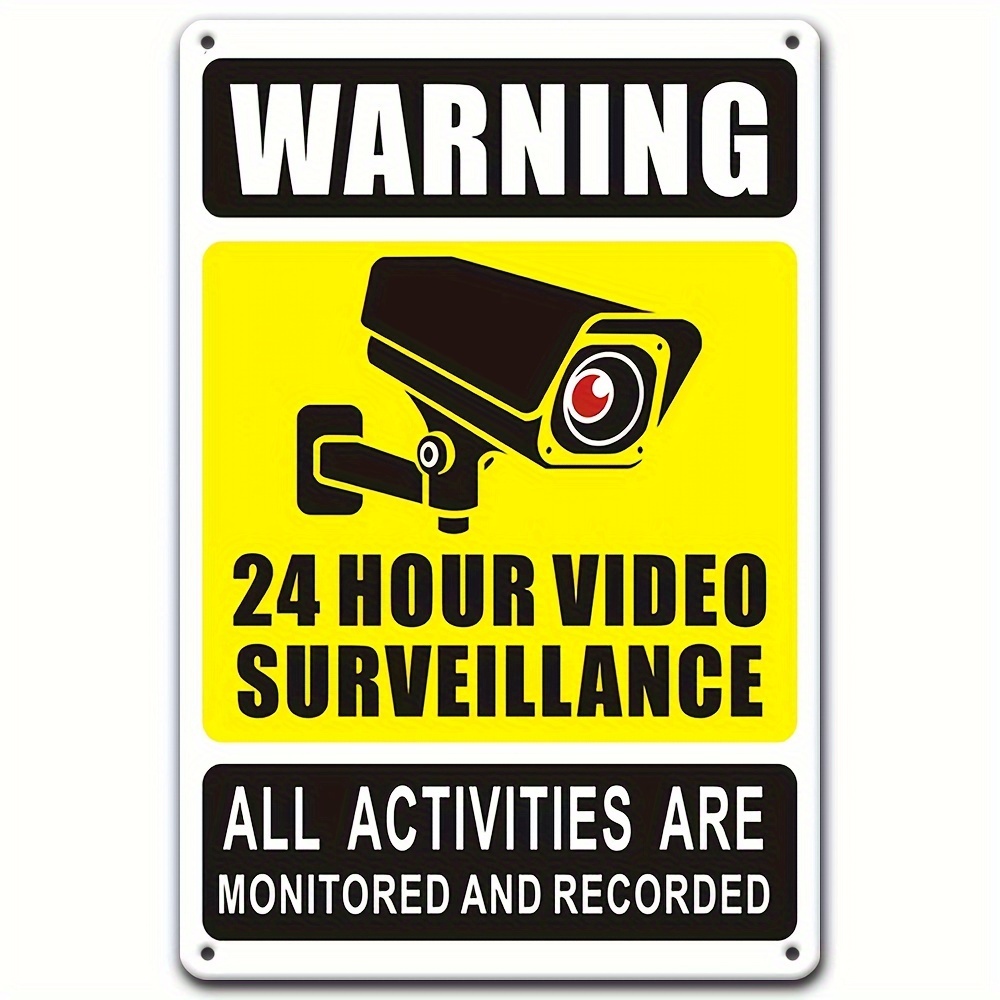Home Security Technician - 24/7 Video Surveillance Warning Sign -