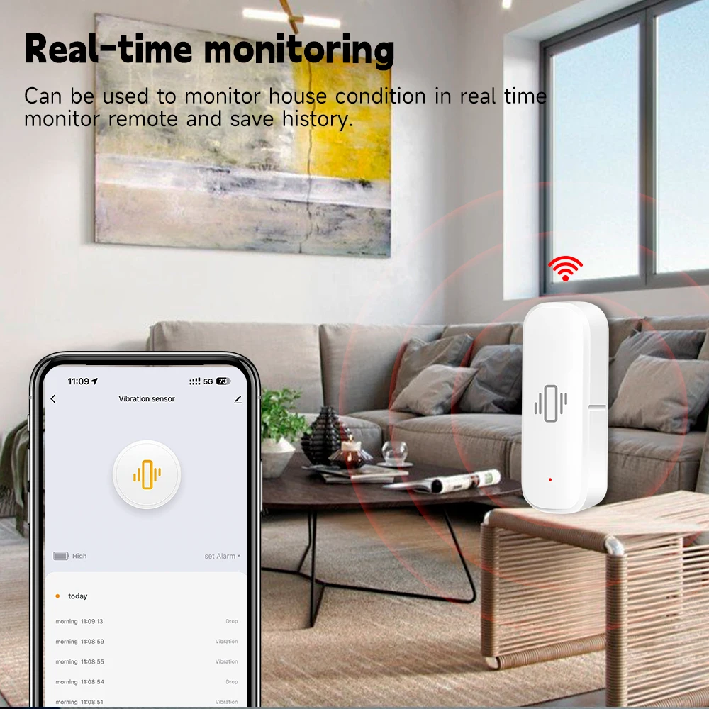 WiFi/Zigbee Smart Vibration Se - đánh giá và giá Home Security With Alarm