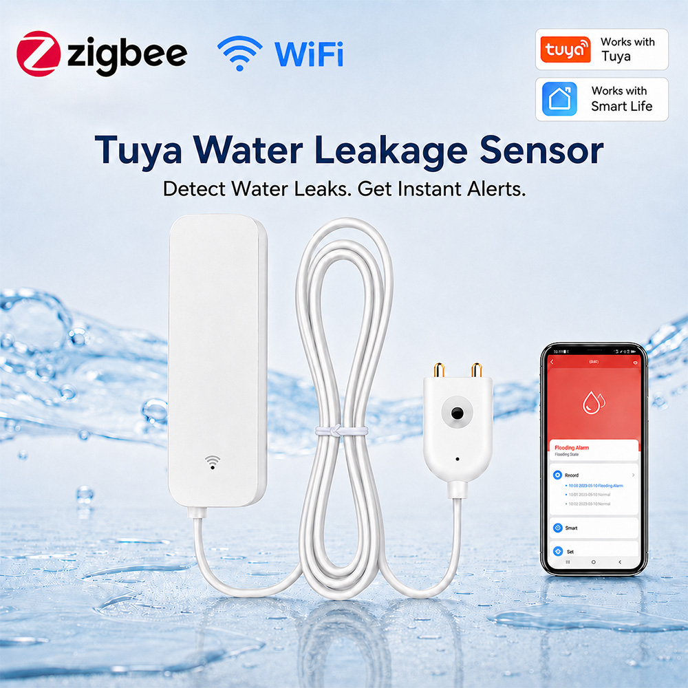 ZigBee WiFi Water Leak Sensor  - đánh giá và giá Home Security With Ai