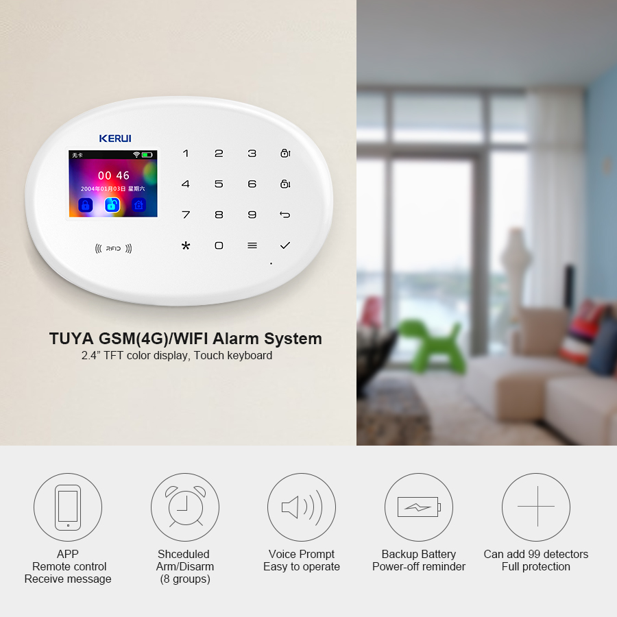KERUI W202 WIFI GSM Alarm Syst - đánh giá và giá Home Security Technician