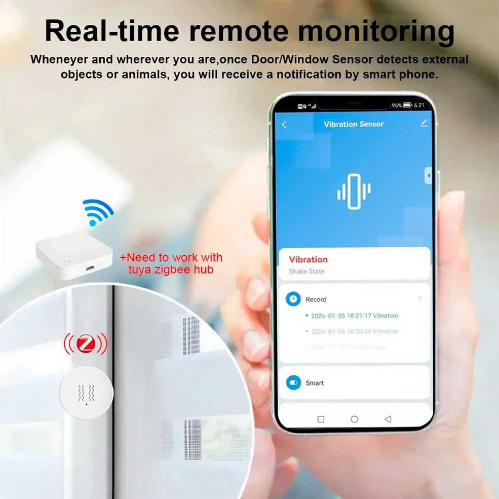 Tuya Zigbee Smart Vibration Se - đánh giá và giá Home Security With Alarm
